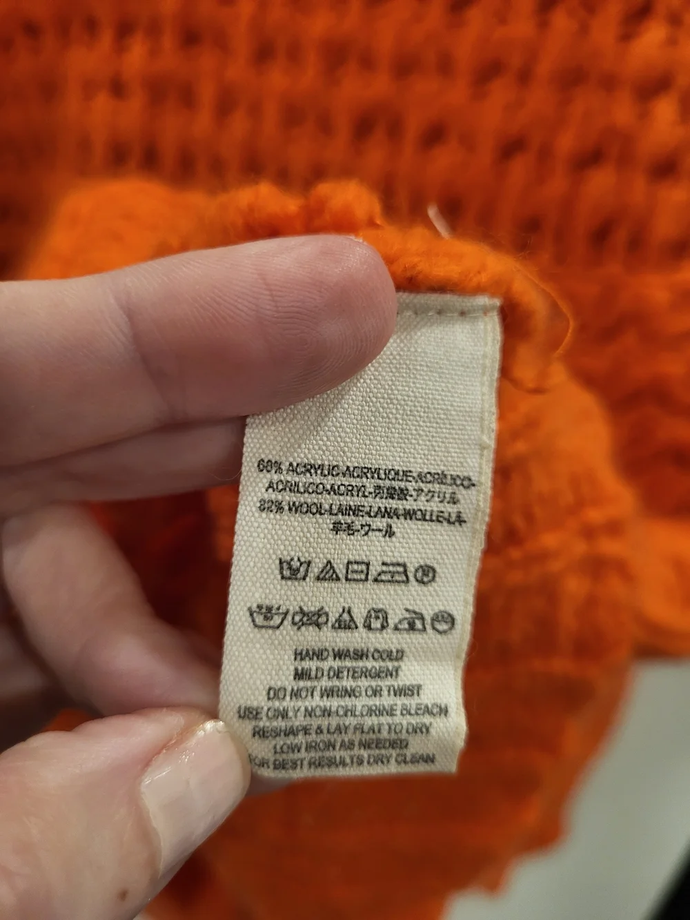 Free People Crashing Waves V-neck Chunky Open Knit Oversize Sweater Orange Small